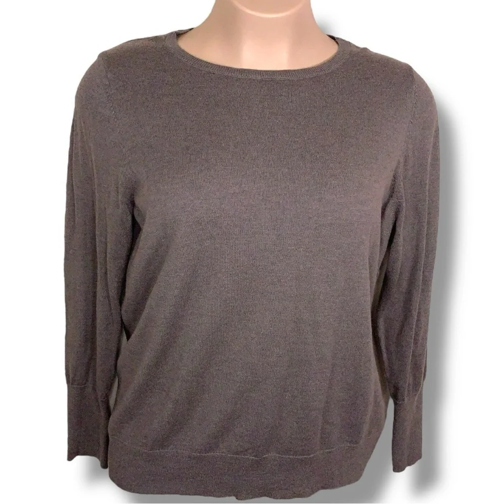 XXL Worthington Brown Soft Knit Sweater Long Sleeve Cotton Blend Neutral